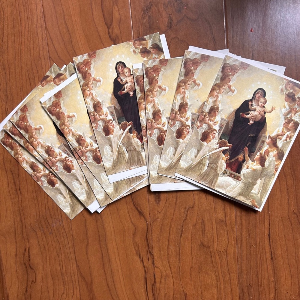 Vintage 1994 Graphique de France William Bouguereau Madonna Child Holiday Cards